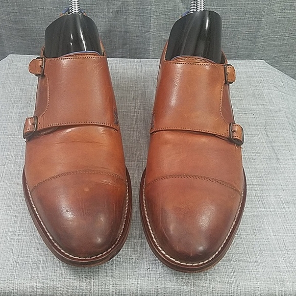 Sweeney London Marston brown leather monk strap Oxford dress shoe men's sz 10M - Picture 2 of 12